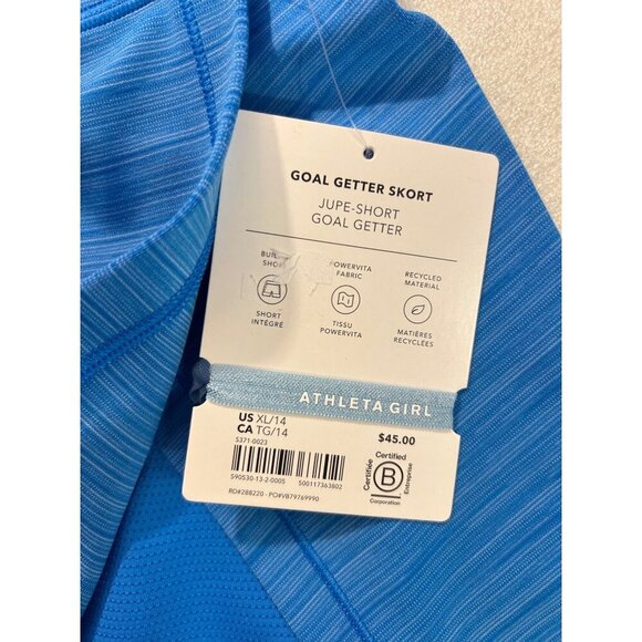 Athleta Girl Goal Getter Skort Blue XL Size 14 NWT - Picture 4 of 5